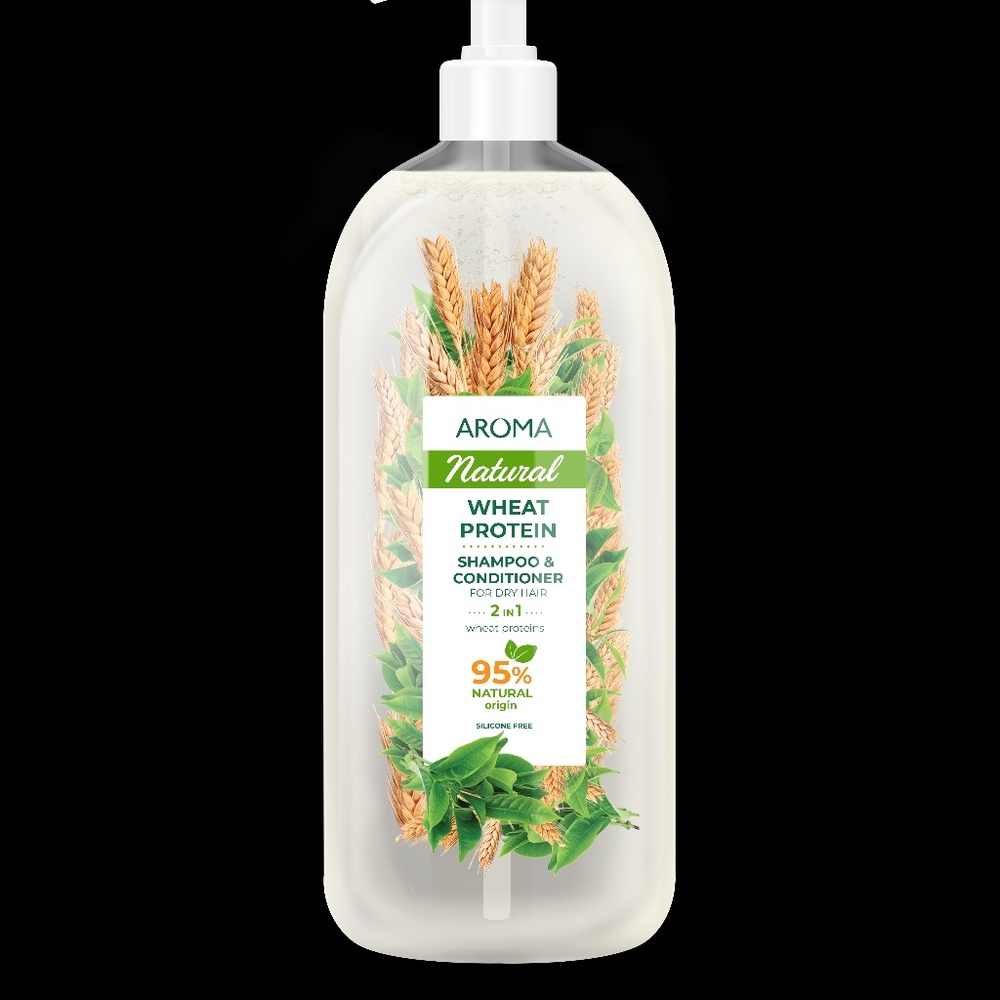 Aroma Natural Shampoo & Conditioner, Wheat Protein For Dry Hair 900ml